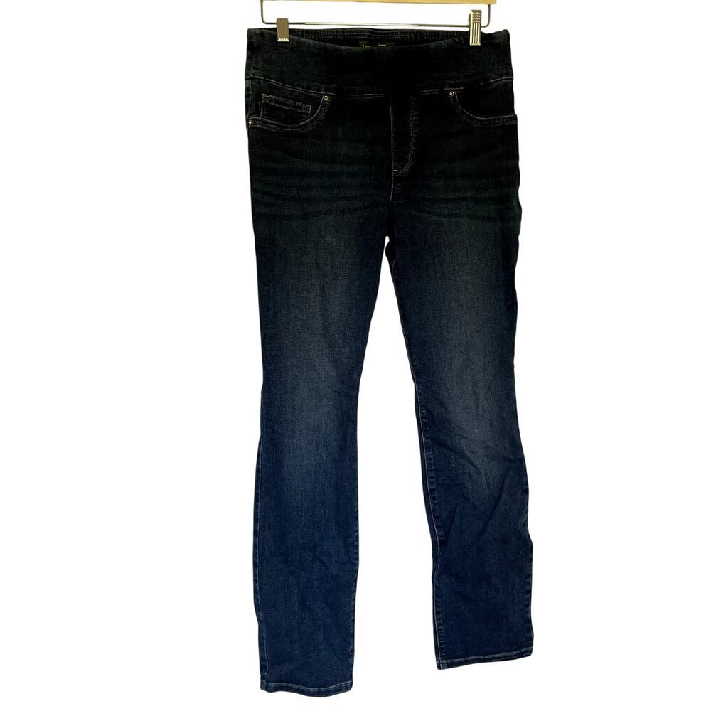 Lee slim fit slim leg mid rise sculpting blue denim jeans women's size 12 medium
